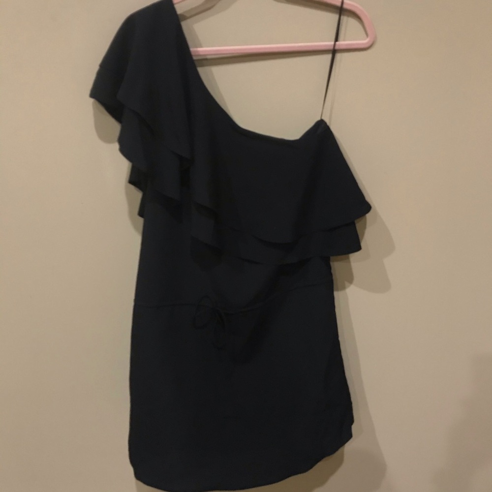 NWT Haute Hippie One Shoulder Ruffle Dress SZ M - Picture 2 of 4